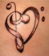 love music tats on shoulder